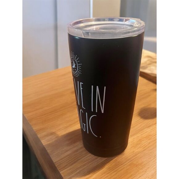 Rae Dunn Believe in Magic 17 oz Black Insulated Tumbler Double-Walled Vacuum - Picture 3 of 7